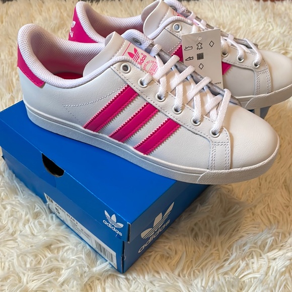 adidas coast star white pink